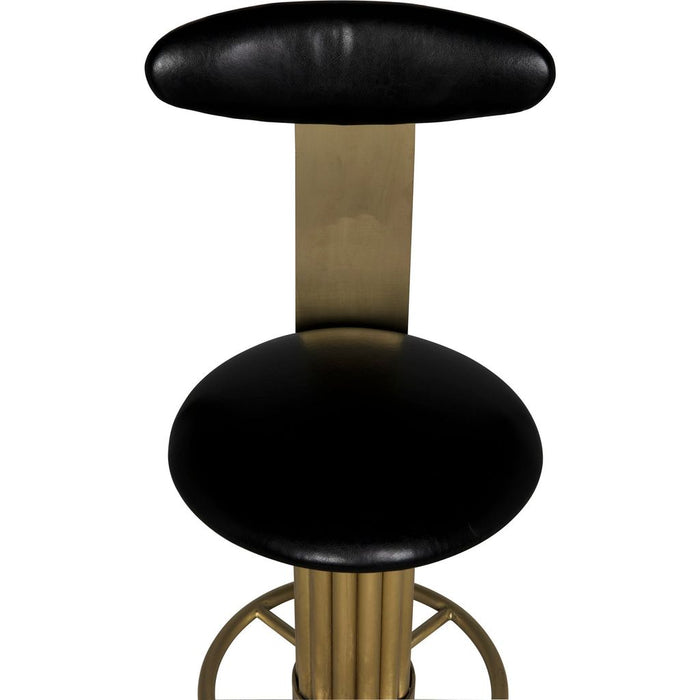 Noir Sedes Bar Stool, Steel w/ Brass Finish, 16" W