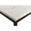 Noir Molimo Coffee Table - Industrial Steel & Bianco Crown Marble, 32"
