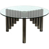 Primary vendor image of Noir Organum Coffee Table, Gun Metal Finish - Industrial Steel & Glass, 36"