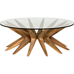 Noir Waldo Coffee Table - Teak & Glass, 40"
