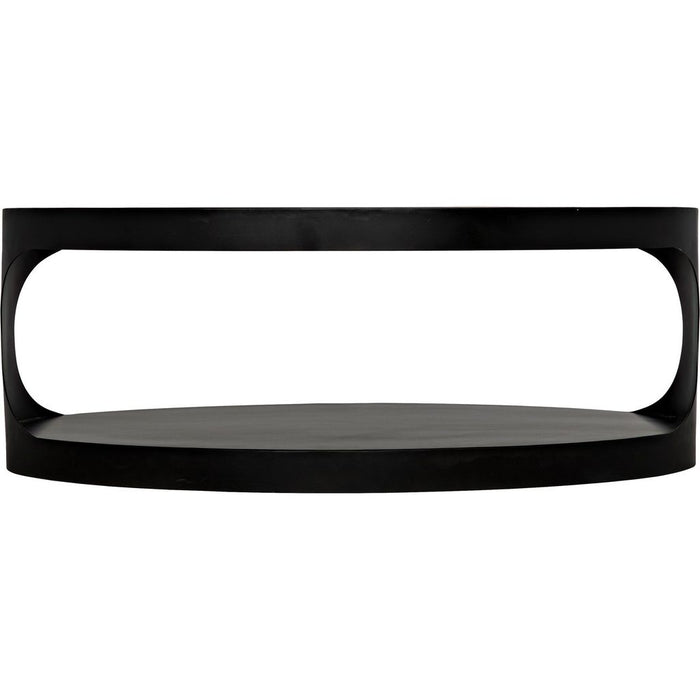Noir Eclipse Oval Coffee Table, Black Steel, 29"