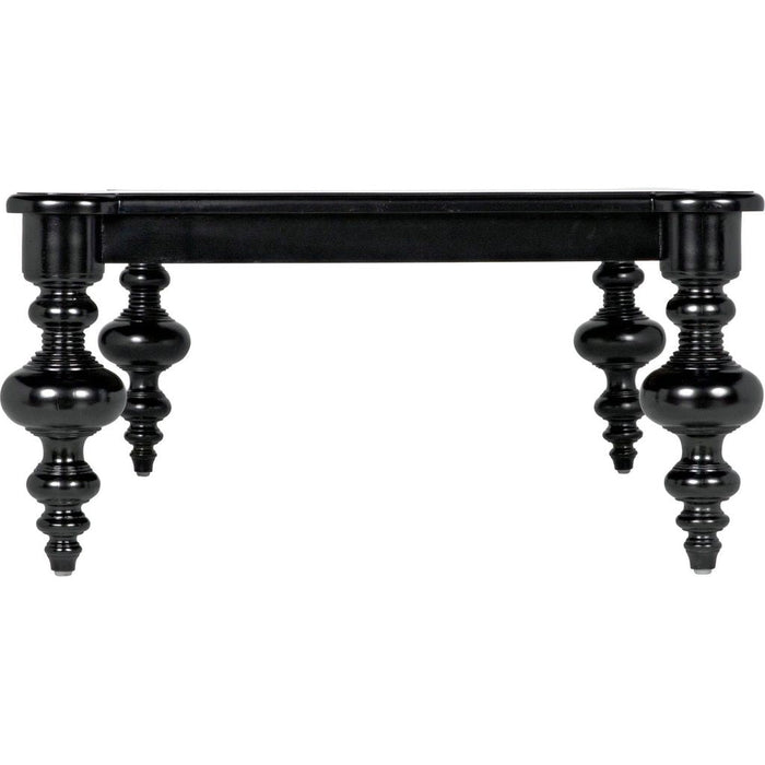 Noir Graff Coffee Table, Hand Rubbed Black - Mahogany & Veneer, 37.5"