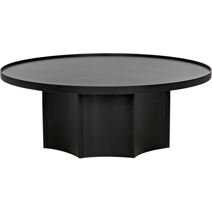Noir Rome Coffee Table, Black Steel, 47.5"