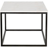 Noir Manning Coffee Table - Industrial Steel & Bianco Crown Marble, 24.5"