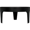 Noir Cylinder Round Coffee Table - Industrial Steel & Bianco Crown Marble, 36"