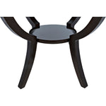Noir Scheffield Round End Table, Distressed Brown - Birch & Veneer, 30"