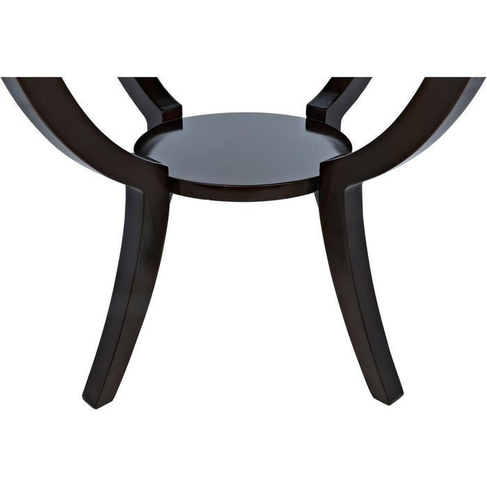 Noir Scheffield Round End Table, Distressed Brown - Birch & Veneer, 30"