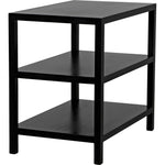 Noir 2 Shelf Side Table, Hand Rubbed Black - Mahogany & Veneer, 18"