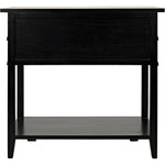 Noir Colonial 2-Drawer Side Table, Distressed Black - Birch & Veneer, 20"