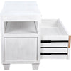 Noir 2-Drawer Side Table w/ Sliding Tray, White Wash, 19.5"