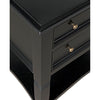 Noir Oxford 2-Drawer Side Table, Hand Rubbed Black - Mahogany & Veneer, 20"