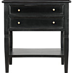 Noir Oxford 2-Drawer Side Table, Hand Rubbed Black - Mahogany & Veneer, 20"