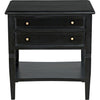 Noir Oxford 2-Drawer Side Table, Hand Rubbed Black - Mahogany & Veneer, 20"