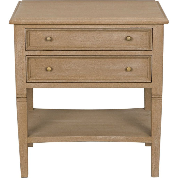 Noir Oxford 2-Drawer Side Table Weathered - Mahogany, 20"