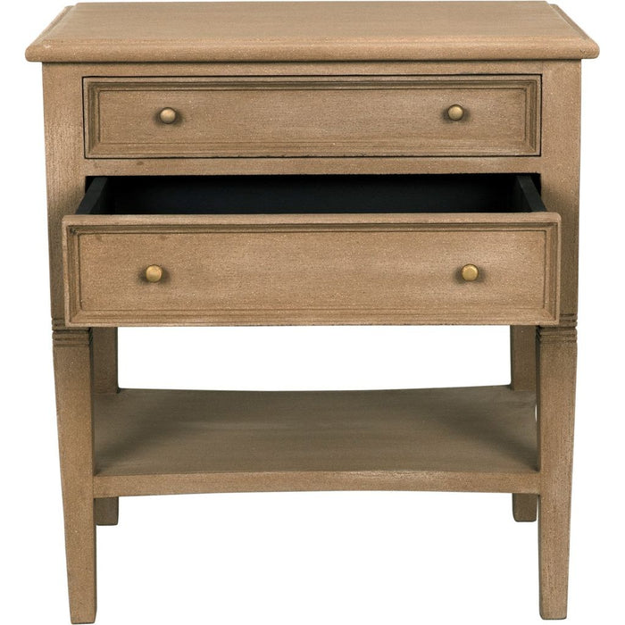 Noir Oxford 2-Drawer Side Table Weathered - Mahogany, 20"
