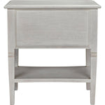 Noir Oxford 2-Drawer Side Table, White Wash - Mahogany & Veneer, 20"