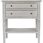 Noir Oxford 2-Drawer Side Table, White Wash - Mahogany & Veneer, 20"