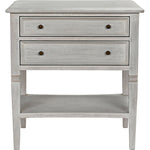 Noir Oxford 2-Drawer Side Table, White Wash - Mahogany & Veneer, 20"