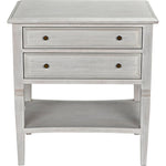 Noir Oxford 2-Drawer Side Table, White Wash - Mahogany & Veneer, 20"