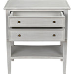 Noir Oxford 2-Drawer Side Table, White Wash - Mahogany & Veneer, 20"
