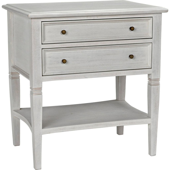 Primary vendor image of Noir Oxford 2-Drawer Side Table, White Wash - Mahogany & Veneer, 20"