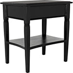 Noir Oxford 1-Drawer Side Table, Hand Rubbed Black - Mahogany & Veneer, 20"