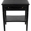 Noir Oxford 1-Drawer Side Table, Hand Rubbed Black - Mahogany & Veneer, 20"