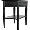 Noir Oxford 1-Drawer Side Table, Hand Rubbed Black - Mahogany & Veneer, 20"