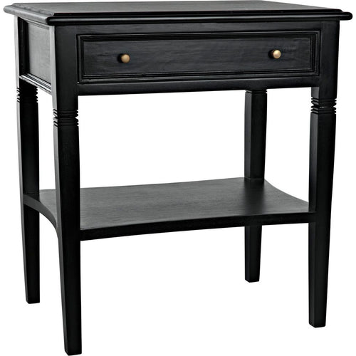 Primary vendor image of Noir Oxford 1-Drawer Side Table, Hand Rubbed Black - Mahogany & Veneer, 20"