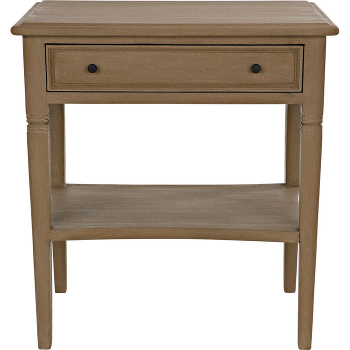Noir Oxford 1-Drawer Side Table, Weathered - Mahogany, 20"
