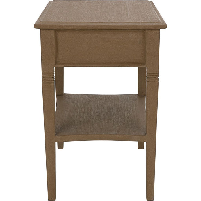 Noir Oxford 1-Drawer Side Table, Weathered - Mahogany, 20"