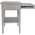 Noir Oxford 1-Drawer Side Table, White Wash - Mahogany & Veneer, 20"