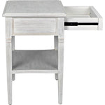 Noir Oxford 1-Drawer Side Table, White Wash - Mahogany & Veneer, 20"