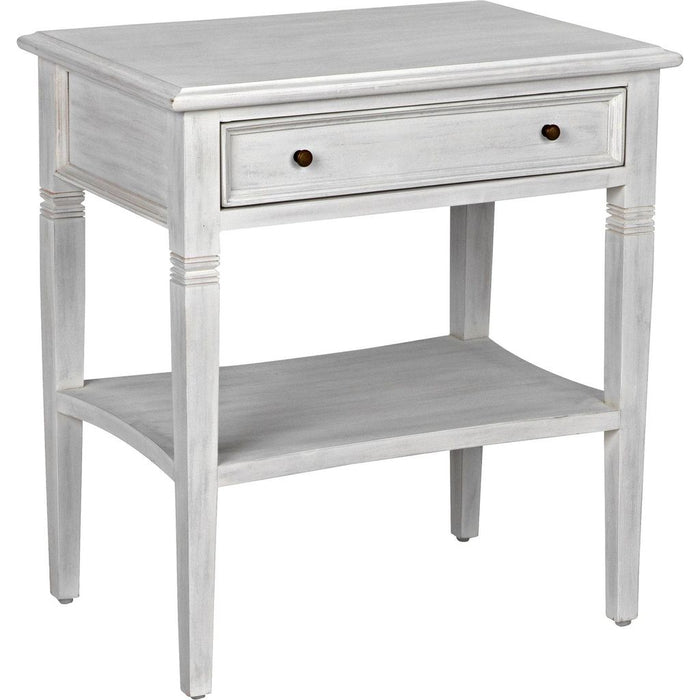 Primary vendor image of Noir Oxford 1-Drawer Side Table, White Wash - Mahogany & Veneer, 20"