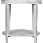 Noir Imperial Side Table, White Wash - Mahogany & Antiqued Mirror, 26"