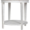 Noir Imperial Side Table, White Wash - Mahogany & Antiqued Mirror, 26"