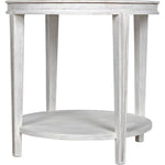 Noir Imperial Side Table, White Wash - Mahogany & Antiqued Mirror, 26"