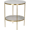 Primary vendor image of Noir Rivoli Side Table - Industrial Steel & Bianco Crown Marble, 25"