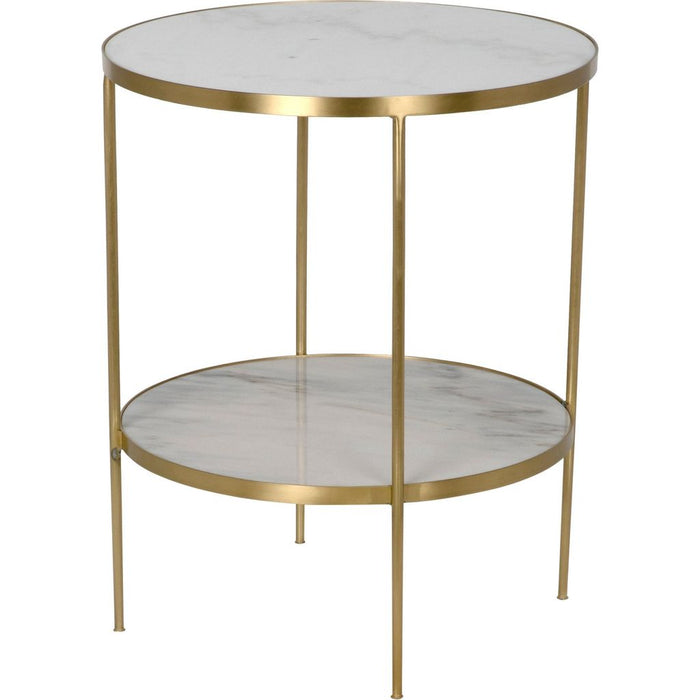 Primary vendor image of Noir Rivoli Side Table - Industrial Steel & Bianco Crown Marble, 25"