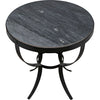 Noir Byron Side Table - Industrial Steel & Night Snow Marble, 30"