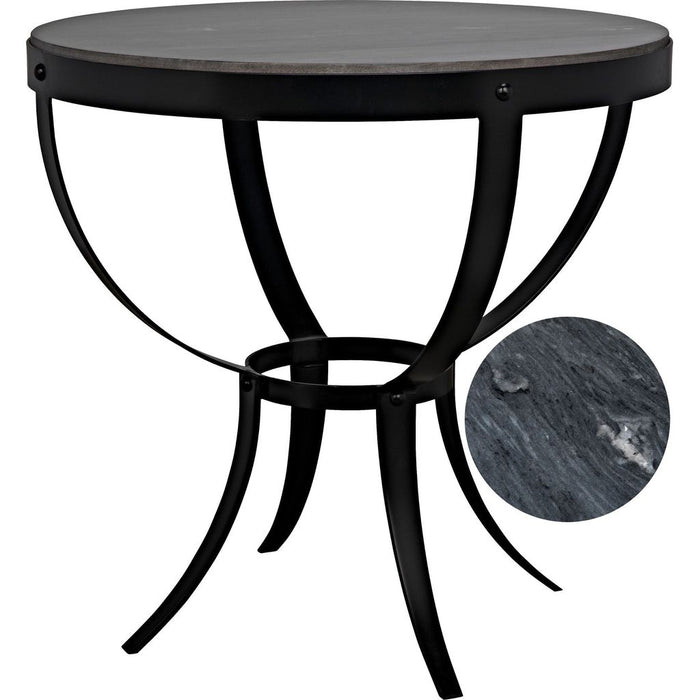 Primary vendor image of Noir Byron Side Table - Industrial Steel & Night Snow Marble, 30"