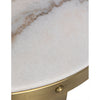Noir Byron Side Table, Antique Brass - Industrial Steel & Bianco Crown Marble, 30"