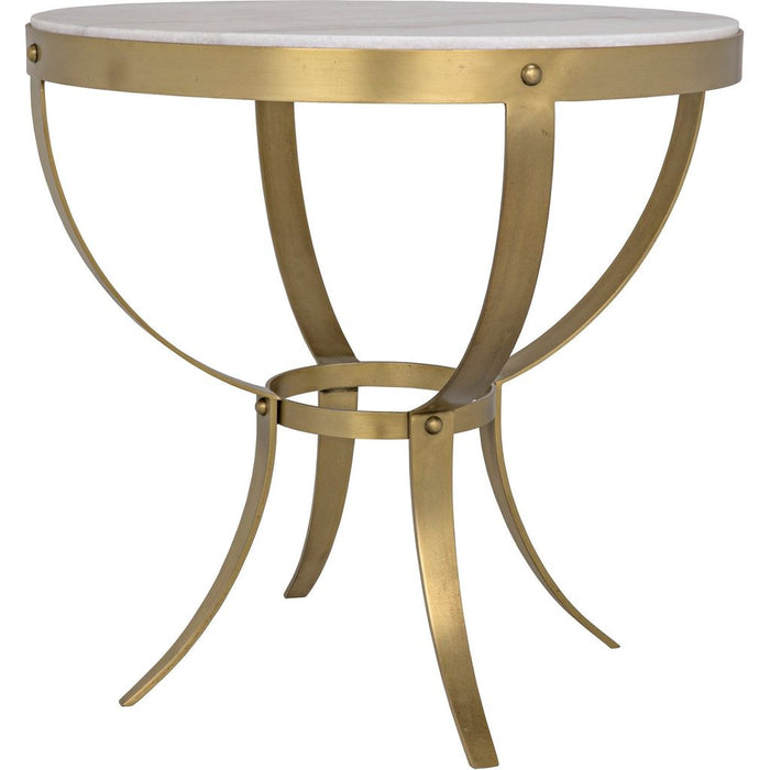 Primary vendor image of Noir Byron Side Table, Antique Brass - Industrial Steel & Bianco Crown Marble, 30"