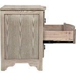 Noir Curved Front Side Table - Elm & Veneer, 22"