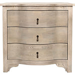 Noir Curved Front Side Table - Elm & Veneer, 22"