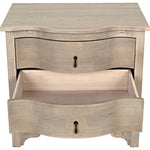 Noir Curved Front Side Table - Elm & Veneer, 22"