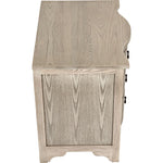 Noir Curved Front Side Table - Elm & Veneer, 22"