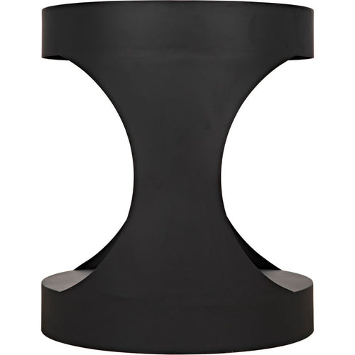 Noir Eclipse Round Side Table, Black Steel, 22"