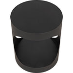 Noir Eclipse Round Side Table, Black Steel, 22"