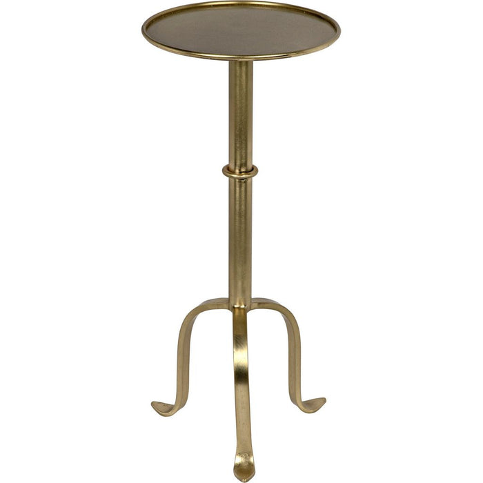 Noir Tini Side Table, Metal w/ Brass Finish, 10"